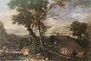 RICCI, Marco, Landscape with River and Figures df